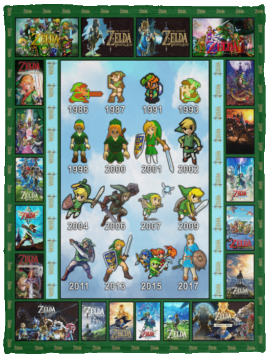 Legend of Zelda Blanket, Legend of Zelda - Evolves Fleece, Sherpa Blanket - VPS Cozy Plush Fleece Blanket - 30x40
