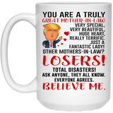 Mother-In-Law Mugs, Trump Mug Mother-In-Law Gifts From Son-In-Law Daughter-In-Law, Funny Mother-In-Law, Birthday Gift For Mother, Funny Donald Trump M 15Oz