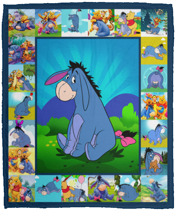 Eeyore And Pooh Blanket Eeyore Lover Quilt Fleece Sherpa - VPM Cozy Plush Fleece Blanket - 50x60