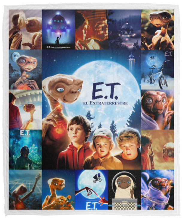 E.T. the Extra-Terrestrial Blanket, Steven Spielberg Fleece, Sherpa Blanket VPM Cozy Plush Fleece Blanket - 50x60