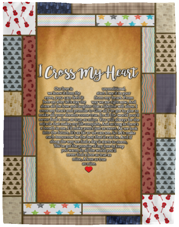 I Cross My Heart Blanket, I Cross My Heart Quilt, Fleece, Sherpa Blanket VPL Cozy Plush Fleece Blanket - 60x80