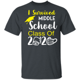 Middle School Grade Class of 2020 Quarantined Graduation T-Shirt Social Distancing Tee
