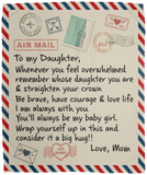 Special Gift For Your Daughter Letter Blanket, Air Mail Fleece, Sherpa Blanket VPM Cozy Plush Fleece Blanket - 50x60