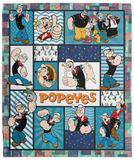 Popeye Blanket, Popeye the Sailor Fleece, Sherpa Blanket - VPM Cozy Plush Fleece Blanket - 50x60