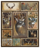 Whitetail Deer Blanket Whitetail Deer 3D Quilt Fleece Sherpa - VPM Cozy Plush Fleece Blanket - 50x60