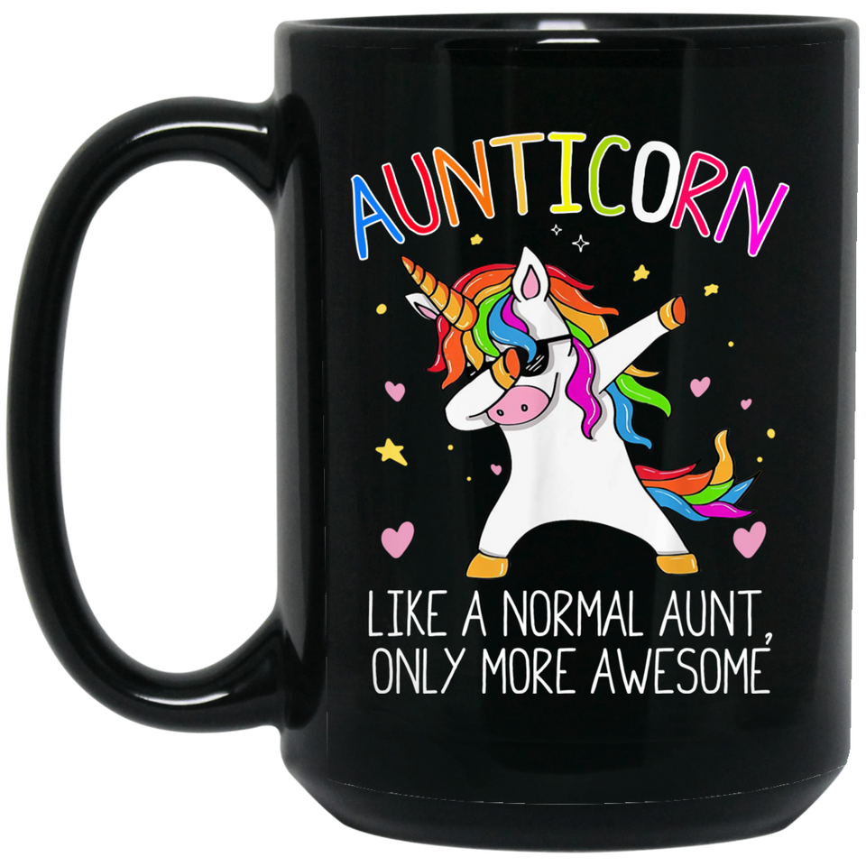 Aunticorn Like an Aunt Only Awesome Coffee Mug, Unicorn Face, Unicorn Gift, Unicorn Coffee Mug, Spirit Animal, Gift for Her, Rainbow Unicorn 15oz b