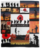 Lest We Forget Soldier Blanket, U.S. Army Fleece, Sherpa Blanket - VPM Cozy Plush Fleece Blanket - 50x60