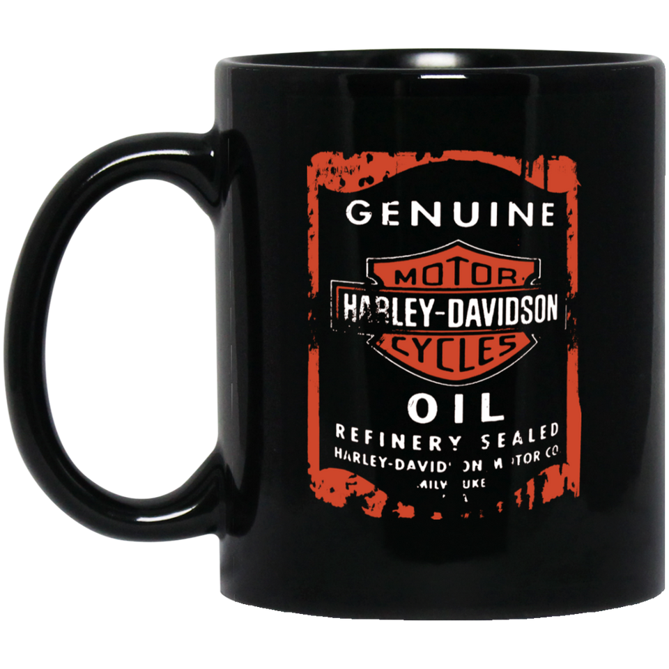 Messy Oil Can Coffee Mug Harley Davidson Black Mug Ceramic Mug 11oz