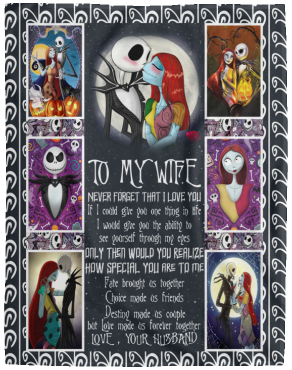 The Nightmare Before Christmas Blanket, To My Wife Fleece, Sherpa Blanket VPL Cozy Plush Fleece Blanket - 60x80