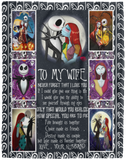 The Nightmare Before Christmas Blanket, To My Wife Fleece, Sherpa Blanket VPL Cozy Plush Fleece Blanket - 60x80
