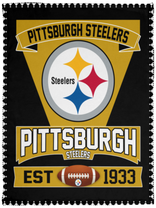 Pittsburgh Steelers 04 3D Quilt Blanket Fleece Sherpa Throw Blanket Quilt VPS Cozy Plush Fleece Blanket - 30x40
