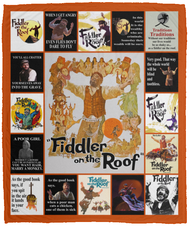 Fiddler on the Roof 1971 film Blanket Broadway theatre Quilt Fleece Sherpa - VPM Cozy Plush Fleece Blanket - 50x60