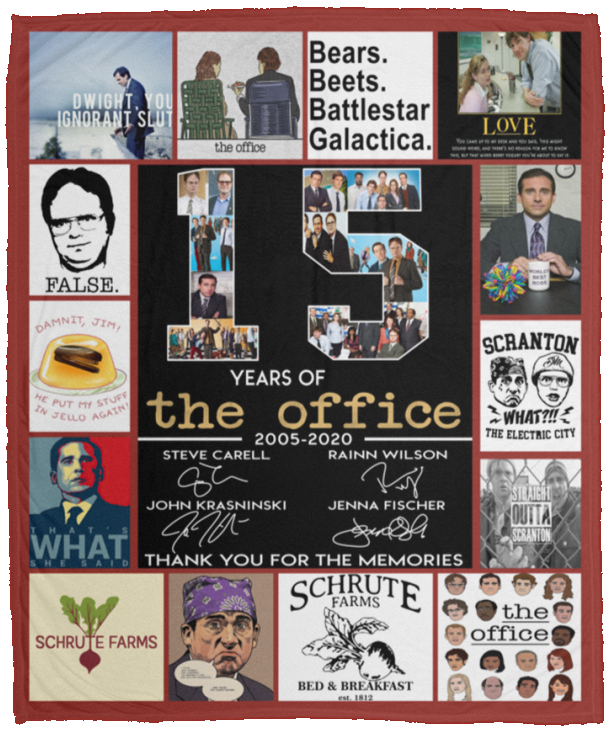 The Office Blanket 15 Years Of The Office Fleece Sherpa Throw Blanket VPM Cozy Plush Fleece Blanket - 50x60