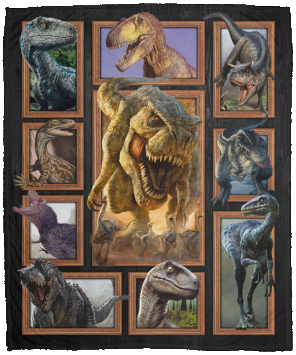 DINOSAURS Blanket, Dinosaur 3D Fleece, Sherpa Blanket, Dinosaur Lover Gift Ideas VPM Cozy Plush Fleece Blanket - 50x60