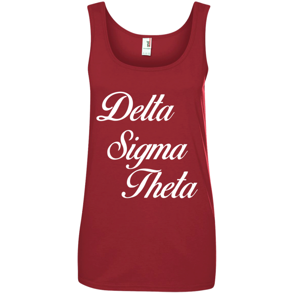 Delta 1913 Sigma Theta Paraphernalia Tank Top Womens Delta Sigma Theta Tank Top  882L Anvil Ladies' 100% Ringspun Cotton Tank Top