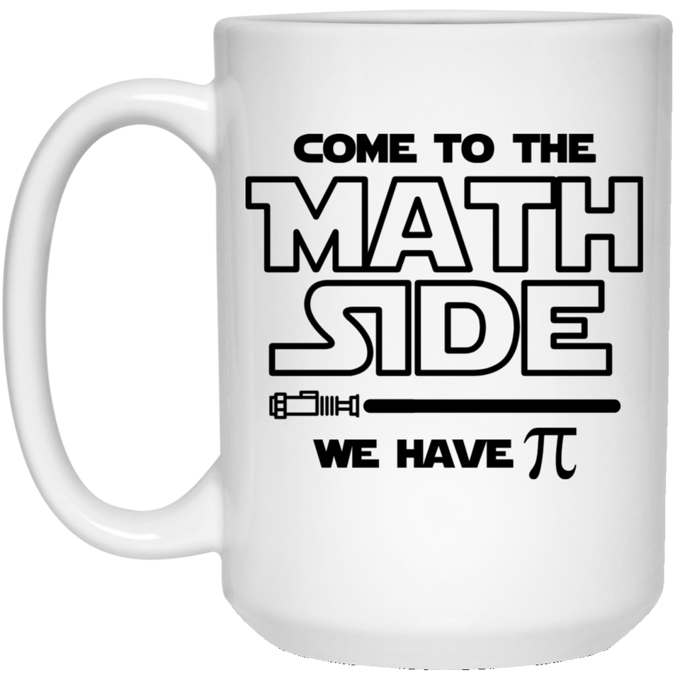 Jyotis - Come to the Math Side. We Have Pi Coffee Mug, Math Coffee Mug - Ceramic Gift for High School Teacher, Funny Star Wars Pi Day Joke, Nerd Mug, I Love Pi Mug, Nerd Humor, Geek Mug 15Oz