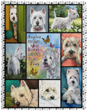 Westie Blanket Westie Lover Quilt West Highland White Terrier Fleece Sherpa - VPL Cozy Plush Fleece Blanket - 60x80