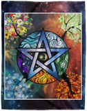 Pentacle Blanket, Pentacle Quilt, Fleece Sherpa Blanket- VPL Cozy Plush Fleece Blanket - 60x80