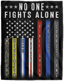 No One Fights Alone First Responders Thin Line American Flag Birthday Christmas Fleece Sherpa Blanket Bed Throw Tapestry Wall Hanging (No One Fights Alone, 50x60, 60x80 inches White) - VPL Cozy Plush Fleece Blanket - 60x80