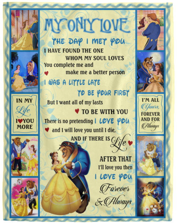 Beauty and the Beast Fleece, Sherpa Blanket, My Only Love Blanket VPL Cozy Plush Fleece Blanket - 60x80