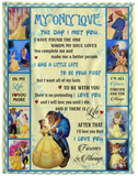 Beauty and the Beast Fleece, Sherpa Blanket, My Only Love Blanket VPL Cozy Plush Fleece Blanket - 60x80