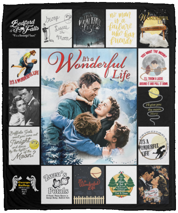 It’s a Wonderful Life Fleece, Sherpa Blanket, It’s a Wonderful Life 1946 Blanket VPM Cozy Plush Fleece Blanket - 50x60