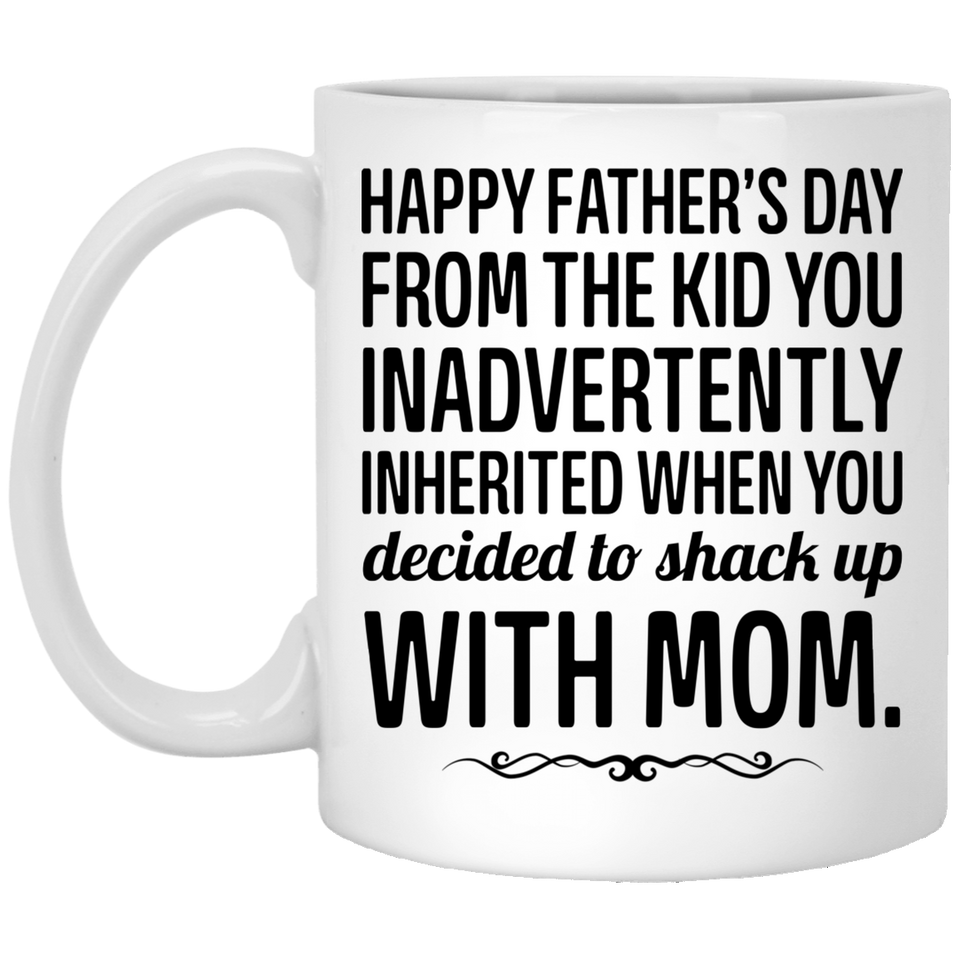 Comcl coffeemug Coffee Gift Stepdad Shacking Up with My Mom Best Dad Ever 1st Day Funny Fathers Day Gifts for Dad Coffee Mug, Best Father's Day Gifts 11oz