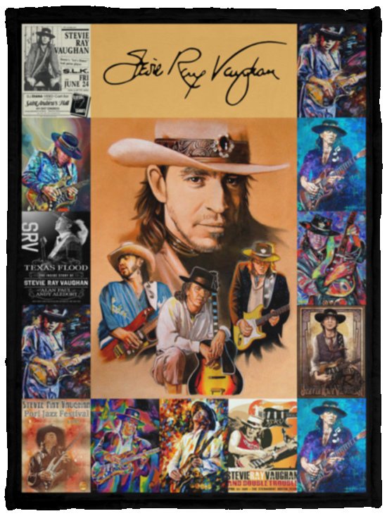 Stevie Ray Vaughan Blanket Stevie Ray Vaughan For Fans Quilt Fleece Sherpa Throw VPS Cozy Plush Fleece Blanket - 30x40