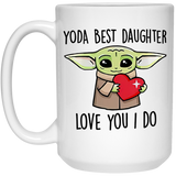Yoda Best Daughter Coffee Mug, Funny Gift for Daughter for Christmas  15 oz. White Mug