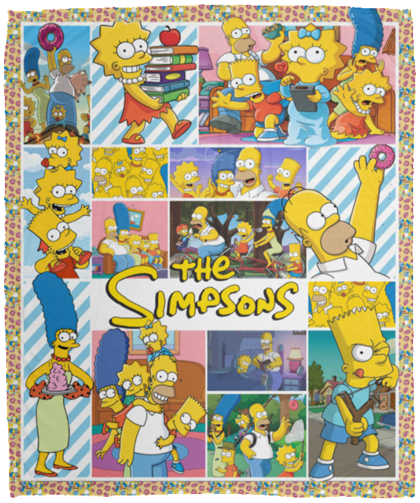 The Simpsons Blanket, Simpson family Fleece, Sherpa Blanket VPM Cozy Plush Fleece Blanket - 50x60