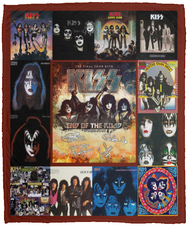 Kiss Blanket Kiss End Of The Road World Tour Fleece Sherpa Throw Blanket VPM Cozy Plush Fleece Blanket - 50x60