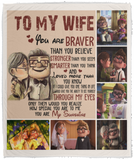 Mr.Jyotis Carl Ellie to My Wife You're Braver Than You Believe Quilt Blanket for Wife from Husband Blanket Gifts to My Wife Blanket Mother's Day Blanket, Fleece Blanket - 50"x60"