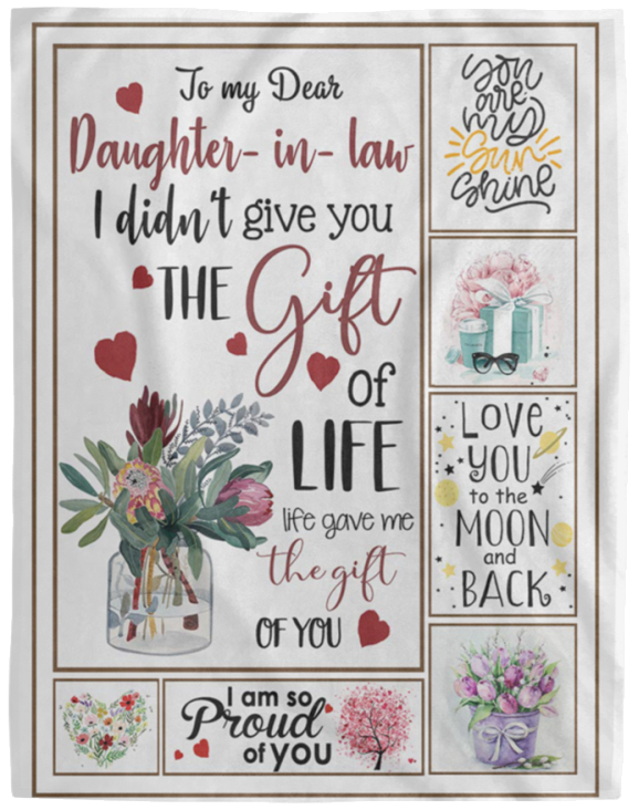 to Daughter in Law Blanket, My Dear Daughter-in-Law Blanket for Daughter In Law VPL Cozy Plush Fleece Blanket - 60x80