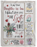 to Daughter in Law Blanket, My Dear Daughter-in-Law Blanket for Daughter In Law VPL Cozy Plush Fleece Blanket - 60x80