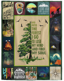 Milestone Blanket, Mountain Blanket - and Into The Forest I Go to Lose My Mind and Find My Soul Blanket - Cozy Plush Fleece Blanket - 60