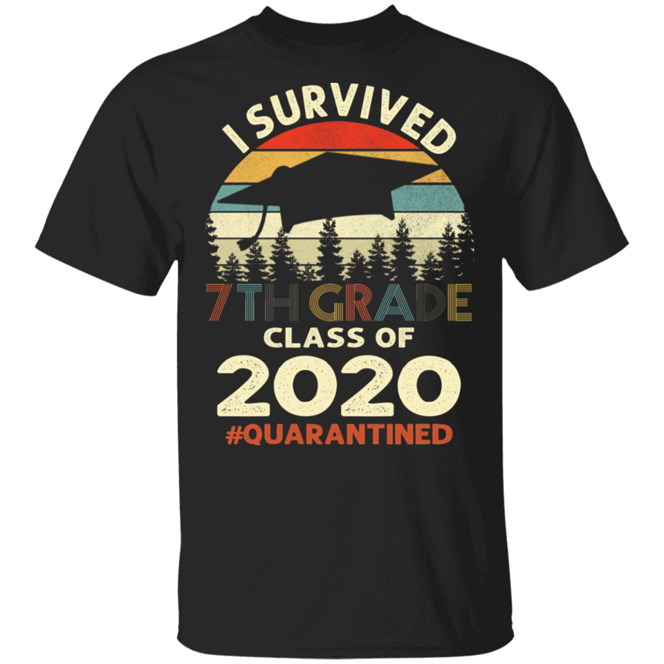 7th Grade Class of 2020 Quarantined Print T-Shirt Graduation Outfits Shirt