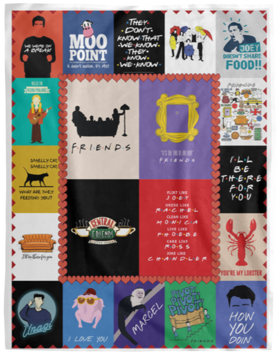 Mr.Jyotis Friends Blanket, Friends Tv Show Signature Actors Thank You for The Memories Best Gift Christmas Quilt Blanket Fleece Sherpa Blanket - VPL Cozy Plush Fleece Blanket - 60x80