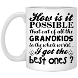 Best Grandkids Coffee Tea Mug - Best Gift For Grandma & Grandpa! 11oz Ceramic Cup Unique Gifts For Grandparents! Father's & Mother's Day, Christmas, Birthday Special Present! New Funny Mugs By Muggies 11oz