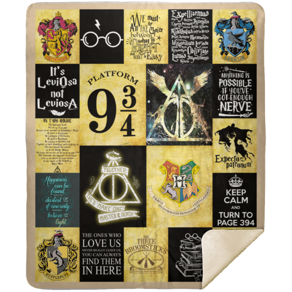 Harry Potter Blanket, Harry Potter Quilt - Fleece, Sherpa Blanket MSHM Premium Mink Sherpa Blanket 50x60 2