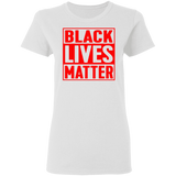 Black Lives Matter T-Shirt I Cant Breathe All Size (S-5XL) + Color Red BLM - Womens