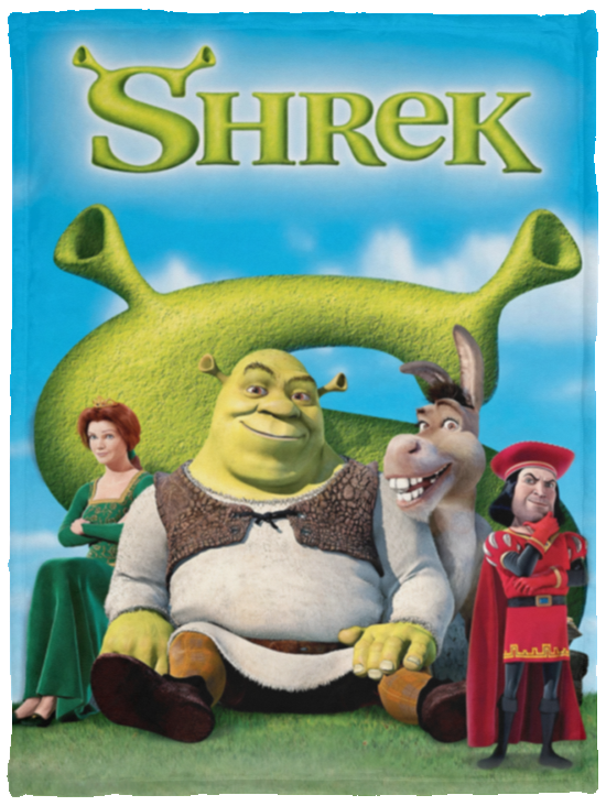 Shrek Blanket, Shrek Movie Fleece, Sherpa Blanket Funny Cartoon VPS Cozy Plush Fleece Blanket - 30x40