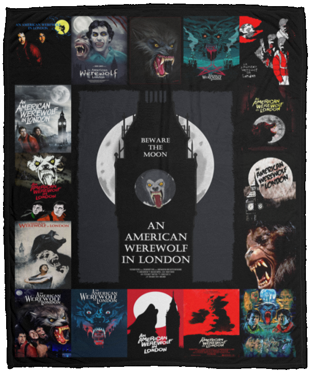 American Werewolf In London Blanket Quilt Fleece Sherpa Blanket - VPM Cozy Plush Fleece Blanket - 50x60