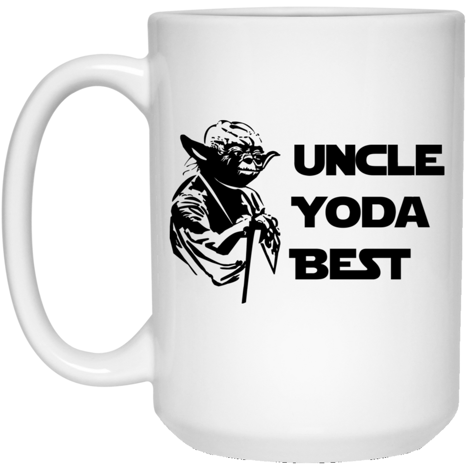 Jyotis - Uncle Yoda Best Coffee Mug - Funny Yoda Gift - Funny Uncle Gift - Uncle Christmas Present 15oz