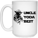 Jyotis - Uncle Yoda Best Coffee Mug - Funny Yoda Gift - Funny Uncle Gift - Uncle Christmas Present 15oz