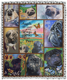 Pug Dog Blanket, Pug Fleece, Sherpa Blanket VPM Cozy Plush Fleece Blanket - 50x60