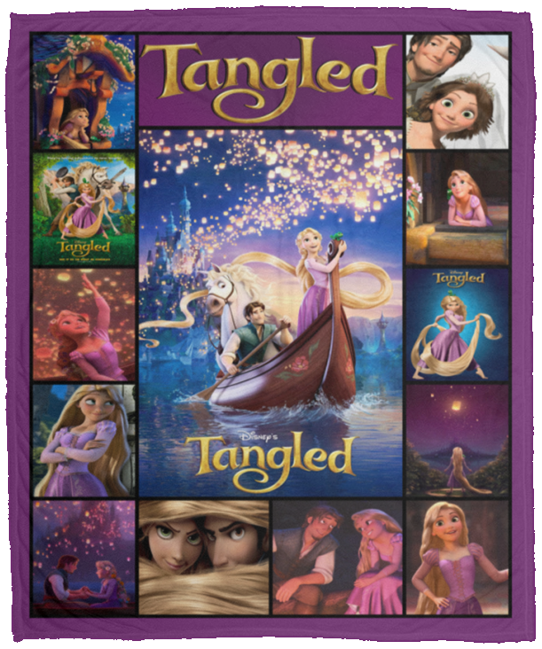 Tangled Blanket, Tangled Movie Quilt, Fleece, Sherpa Blanket - VPM Cozy Plush Fleece Blanket - 50x60