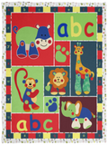 Baby Alphabet Animals Blanket, Fleece or Sherpa Blankets - Great Customized Blanket Gifts for Birthday Christmas Thanksgiving - VPS Cozy Plush Fleece Blanket - 30x40