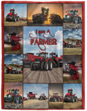 Case IH Tractor Collection Blanket, I Am A Farmer Fleece ,Sherpa Blanket VPL Cozy Plush Fleece Blanket - 60x80