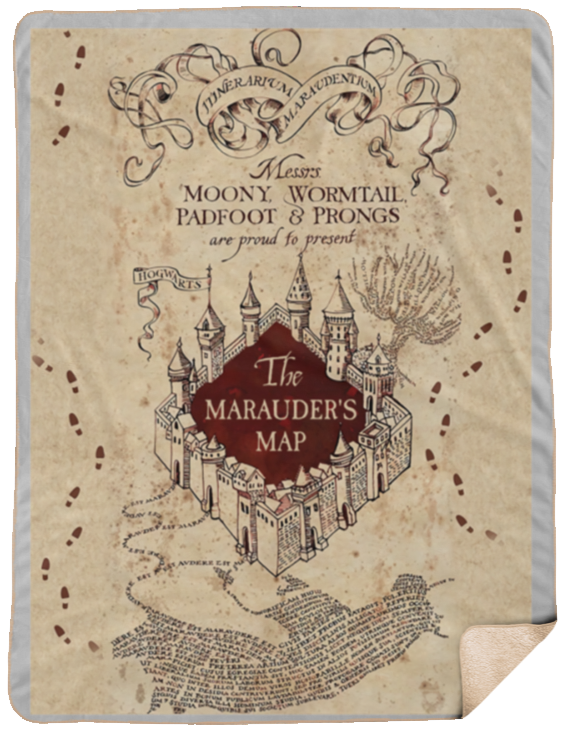 Harry Potter Blanket, The Marauders Map Blanket, Hogwarts Blanket Quilt SHL Sherpa Blanket - 60x80