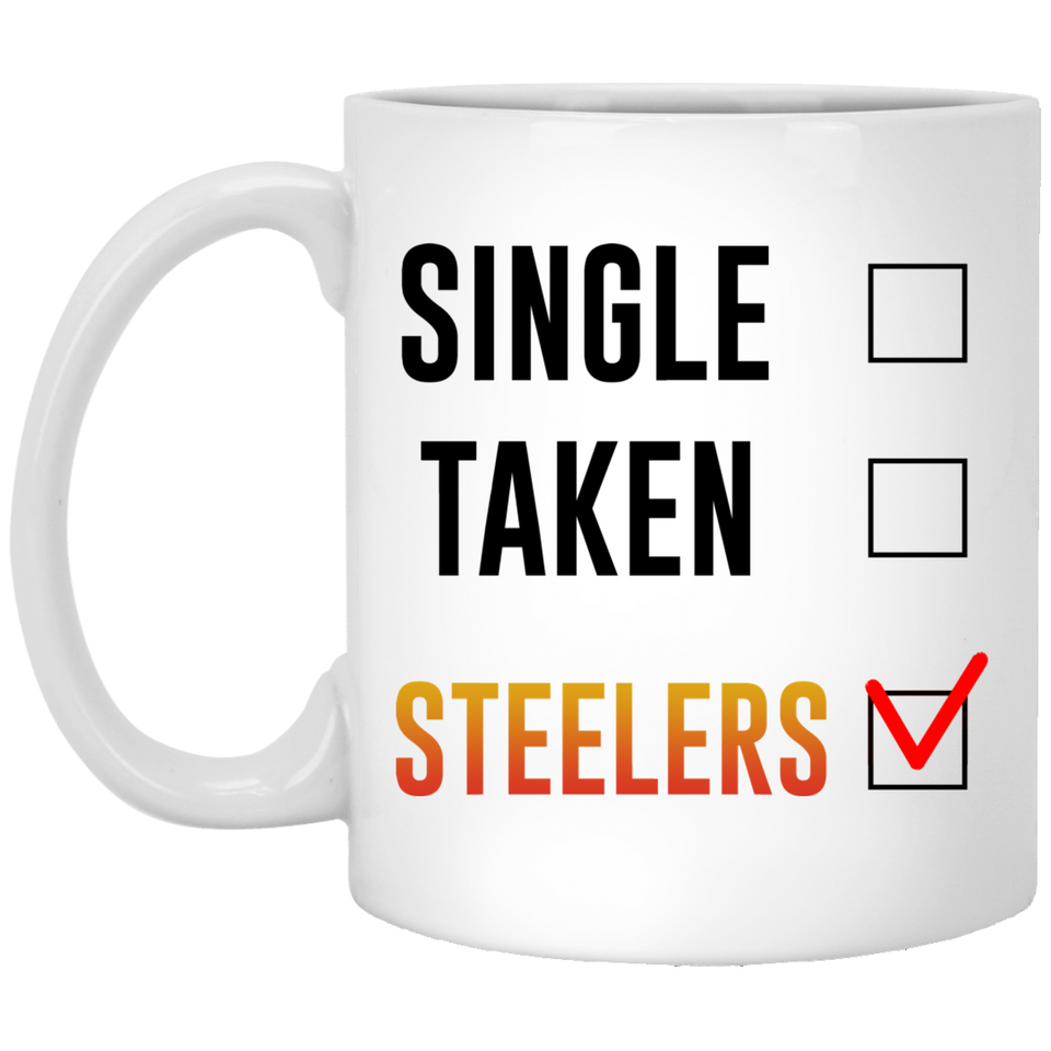 Single Taken Steelers Coffee Mug. Single, Taken, Steelers Coffee Mug, Perfect Fan Steelers Gift for Women and Girls, Gift for her, Steelers gift, Best friend gift, Gift for Steelers Fan 11oz